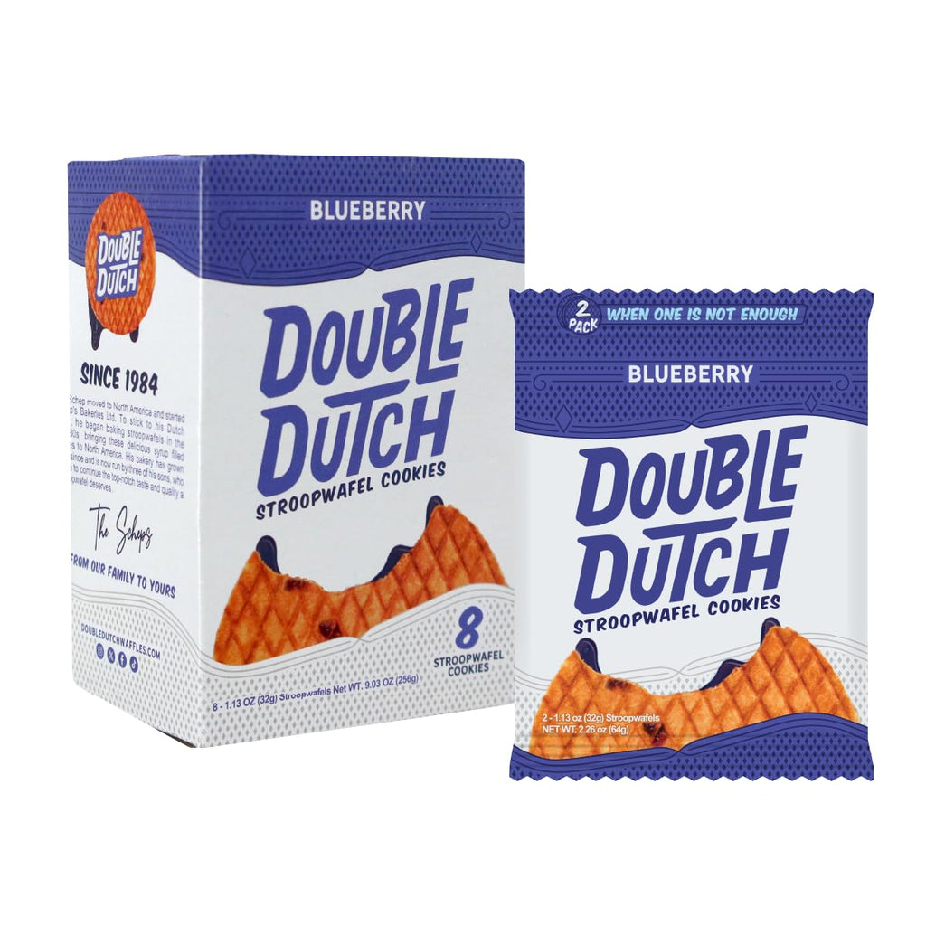 Double Dutch Stroopwafel Cookies Blueberry  – 2 Pack – 16 Waffles