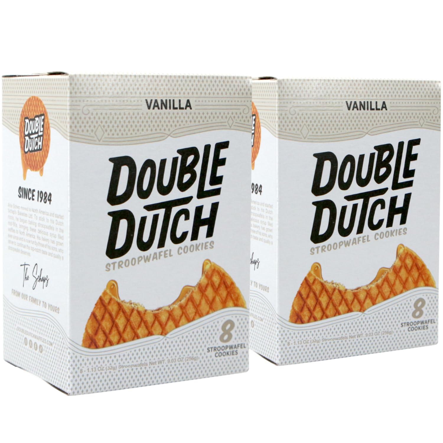 Double Dutch Stroopwafel Cookies Vanilla  – 2 Pack – 16 Waffles