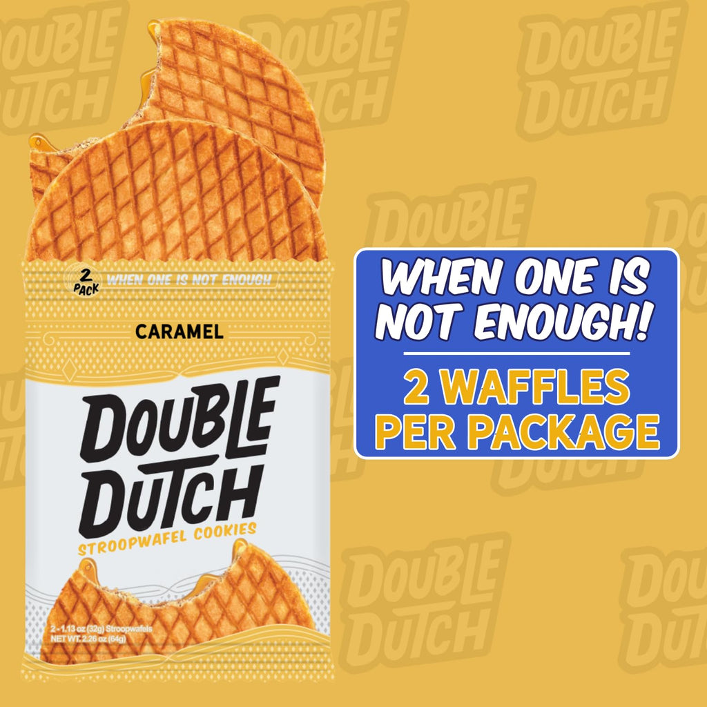 Double Dutch Stroopwafel Cookies Caramel  – 2 Pack – 16 Waffles