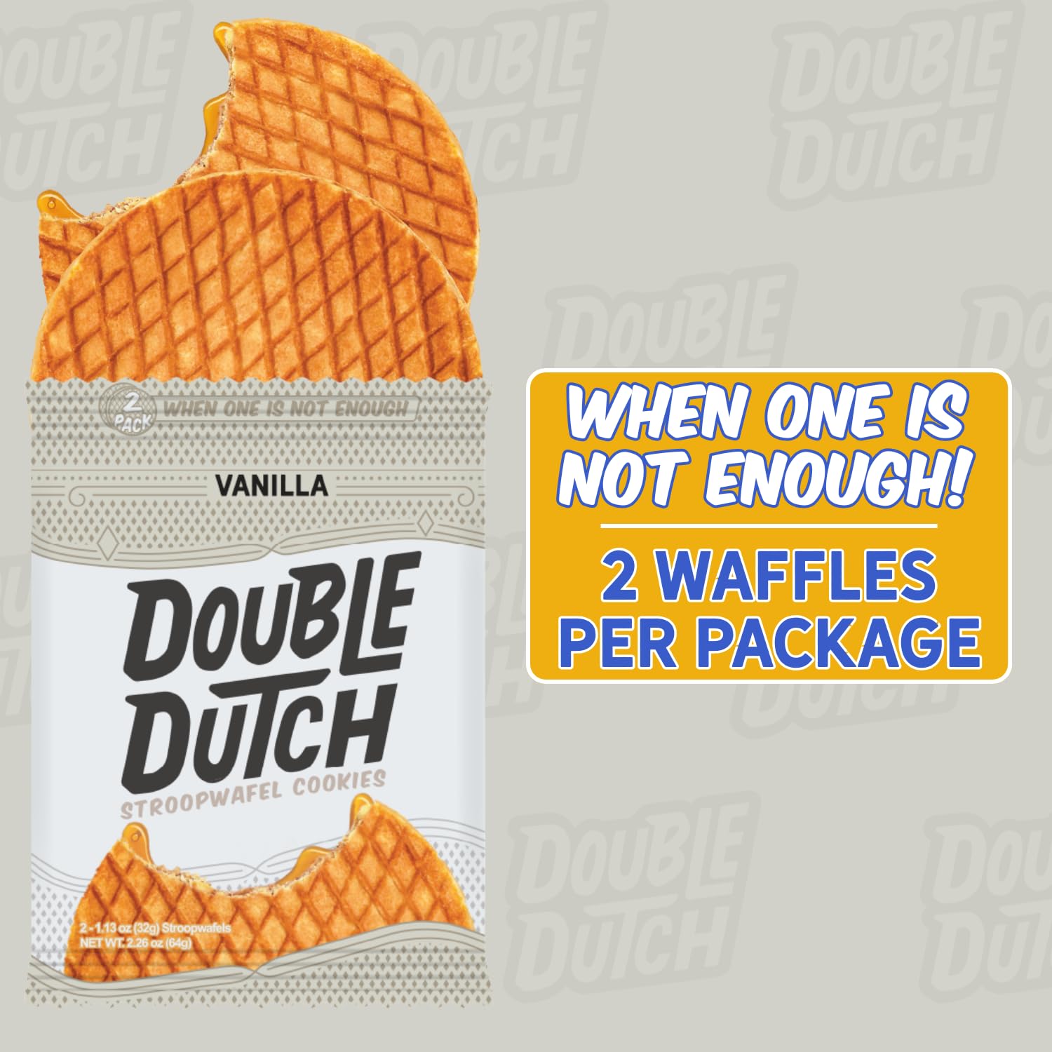 Double Dutch Stroopwafel Cookies Vanilla  – 2 Pack – 16 Waffles
