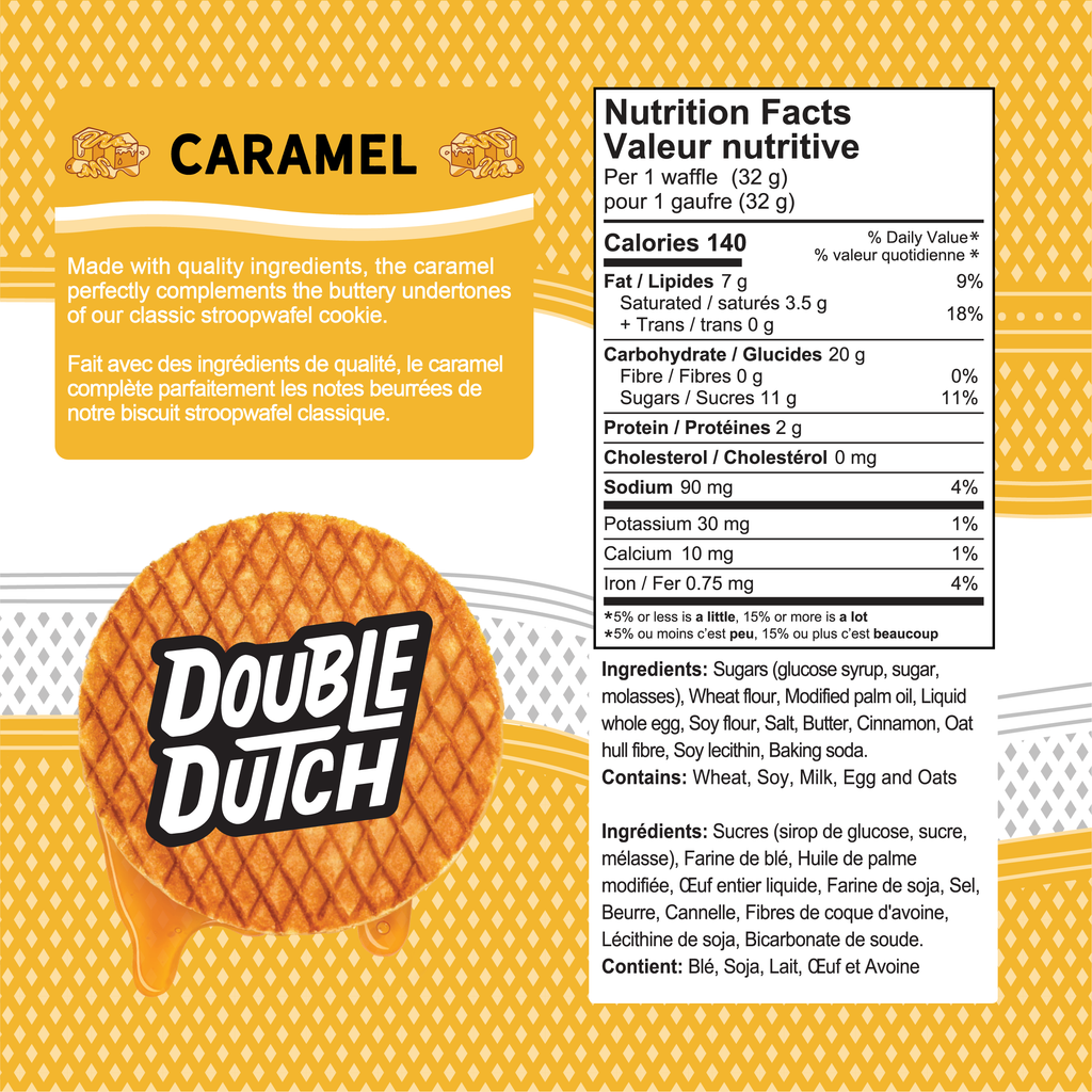 Double Dutch Stroopwafel Cookies Caramel  – 2 Pack – 16 Waffles