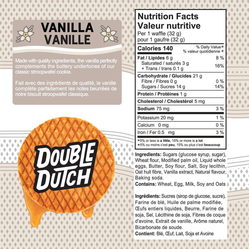 Double Dutch Stroopwafel Cookies Vanilla  – 2 Pack – 16 Waffles