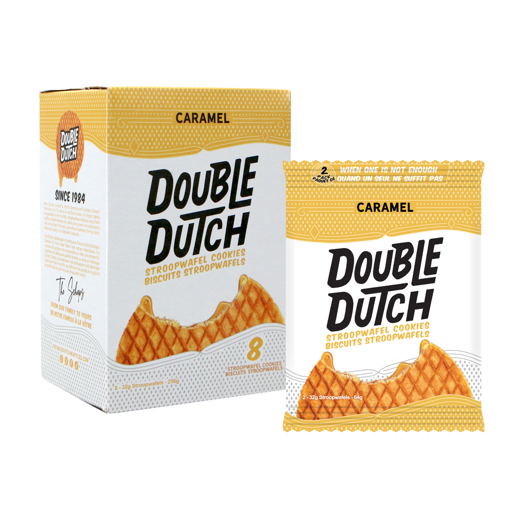 Double Dutch Stroopwafel Cookies Caramel  – 2 Pack – 16 Waffles
